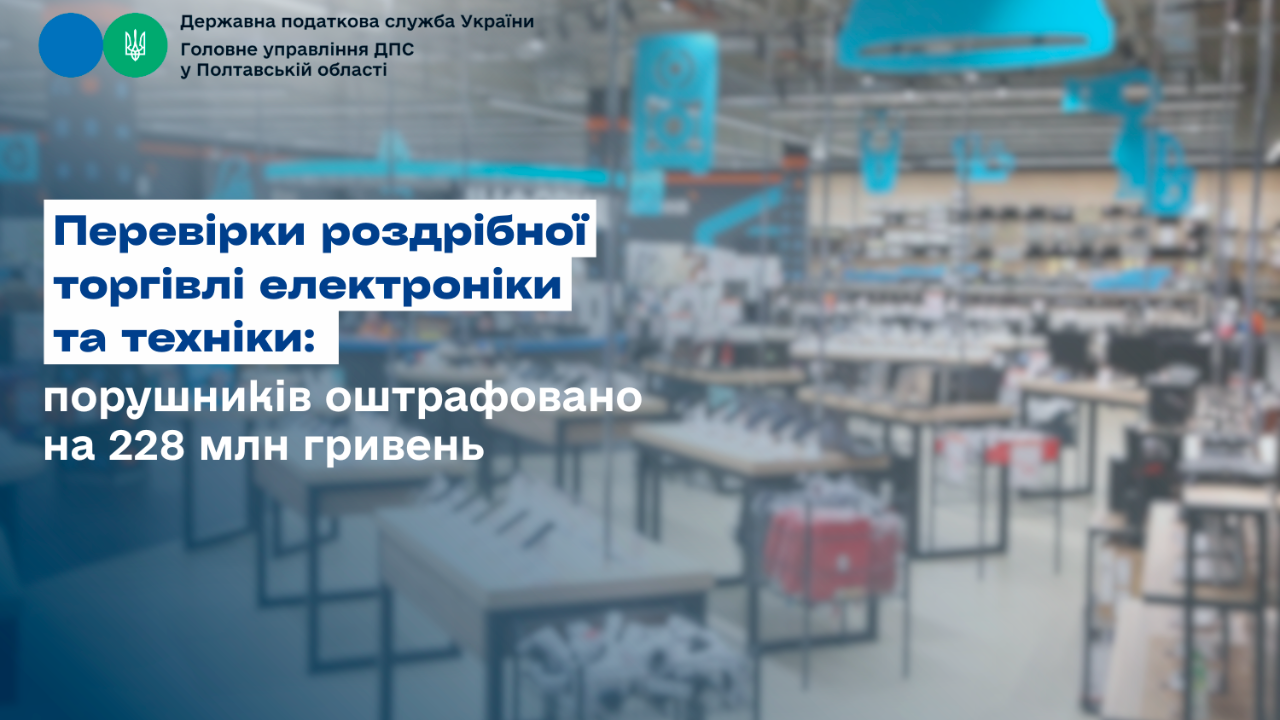 Перевірки роздрібної торгівлі електроніки та техніки: порушників оштрафовано на 228 млн гривень
