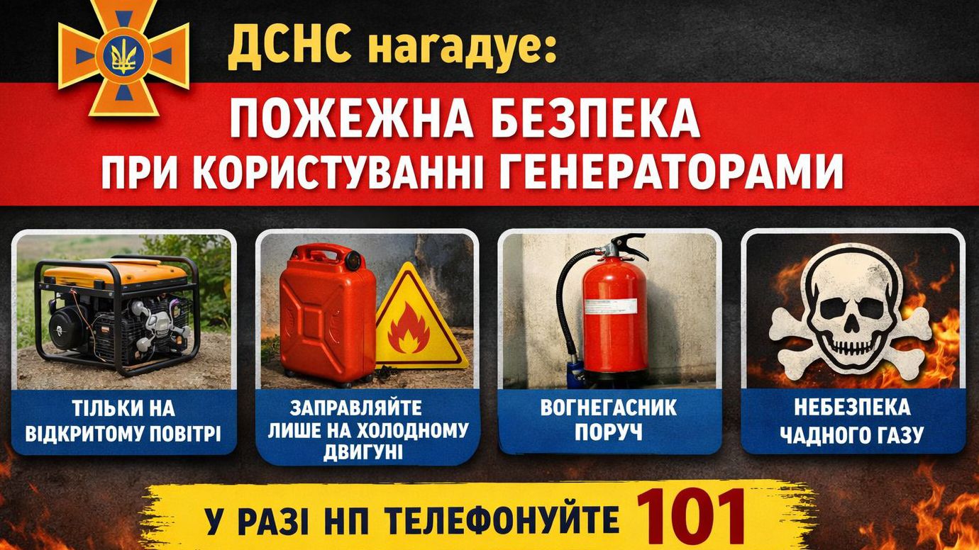 Безпечне використання генераторів — запорука збереження життя