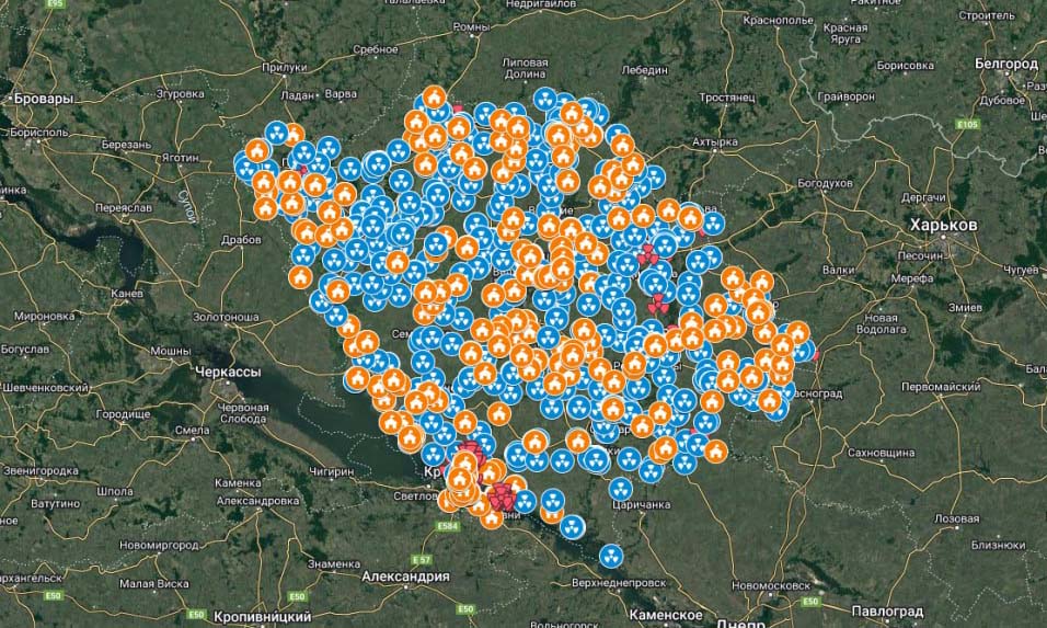 Карта захисних споруд Полтавської області